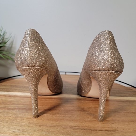 Gianni Bini Platinum Collection Sparkly Gold Stiletto Heels Size 7.5 - Picture 6 of 17